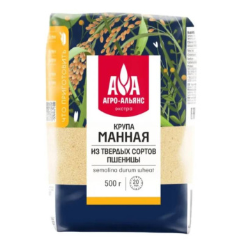 Манка элитная из твердых сортов пшеницы Экстра Агро-Альянс, 500г