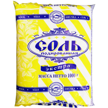 Соль поваренная пищевая йодированная Экстра Полесье, 1 кг
