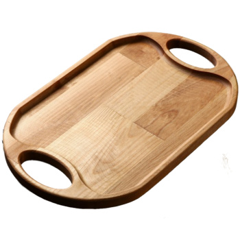 Поднос для подачи массив березы, с ручками, пропитано маслом, 40x25х1,8 см 