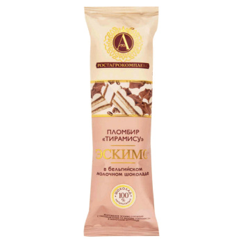 Мороженое РостАгро 65г Эскимо пломбир итальянский десерт тирамису молочный шоколад