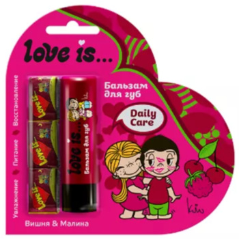 Набор «Love is» бальзам для губ вишня-малина 4,2г + жевательная резинка 