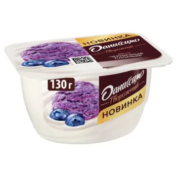 Творожный продукт Даниссимо Черничный пломбир 5,6% БЗМЖ, 130г