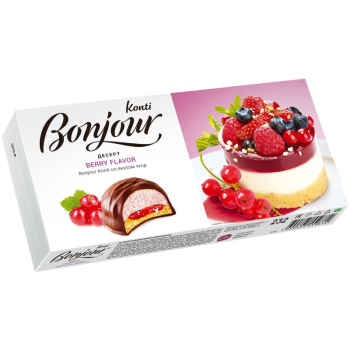 Десерт Konti With Berry Taste, Bonjour, со вкусом ягод, 232г