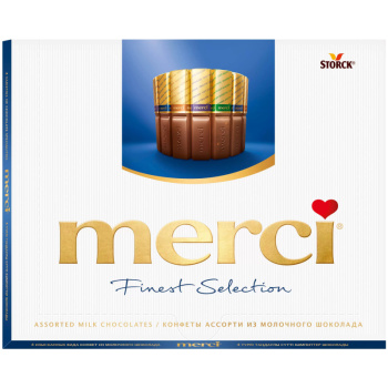 Конфеты Merci молочный шоколад Ассорти, 250г