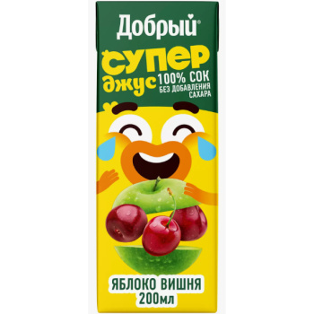 Сок Добрый яблочно-вишневый, 0,2л