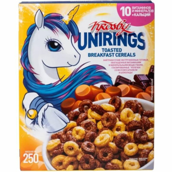 Колечки Krosby Unirings, со вкусом шоколада и карамели, 250г