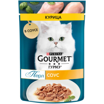 Влажный корм Gourme Perle для кошек курица в соусе, 75г