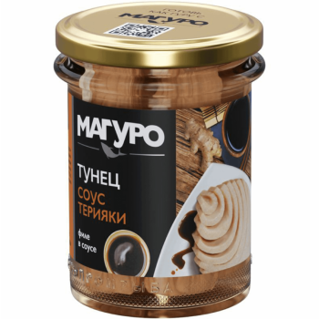 Тунец с маслом Магуро 200г полосатый филе в соусе Терияки 