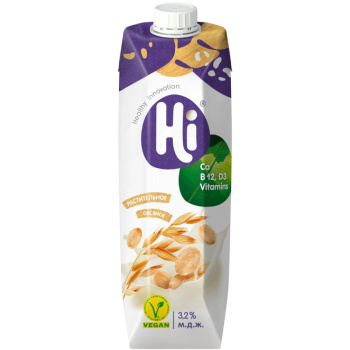 Напиток овсяный Hi 3,2%, 1л