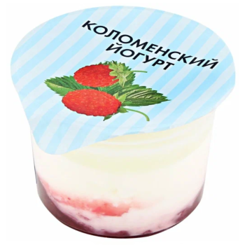 Йогурт термостатный 3% 130г земляника БЗМЖ Коломенское молоко 