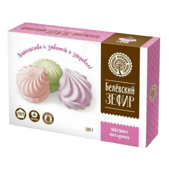 Зефир Белёвский Ягодное ассорти без сахара, 200г