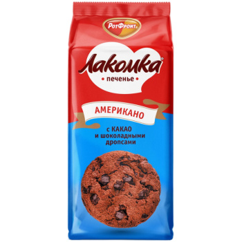 Печенье сдобное Лакомка, Американо, с шоколадными дропсами, Рот Фронт, 160г