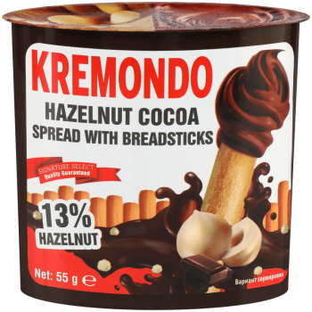 Набор Kremondo Паста орех какао + хлебные палочки, 55г