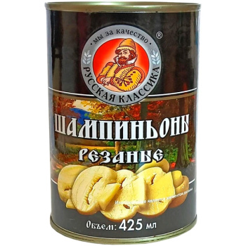 Шампиньоны Русская классика резаные, 425мл