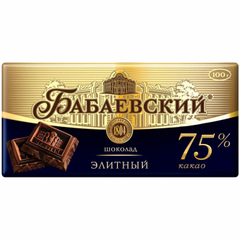 Шоколад горький Бабаевский Элитный 75% какао, 90г