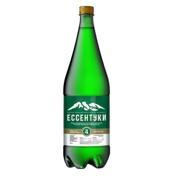 Вода природная лечебно-столовая, минеральная, Ессентуки №4,1л