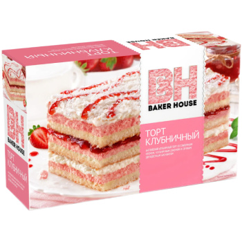 Торт клубничный Baker House, 350г