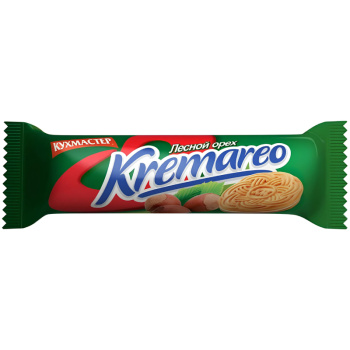 Печенье Кухмастер Kremareo сахарное Ореховая начинка, 100г