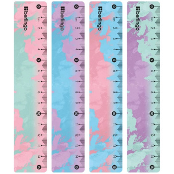 Линейка 15см Berlingo Haze пластиковая ассорти
