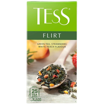 Чай зеленый Tess Flirt клубника манго персик, 25пак