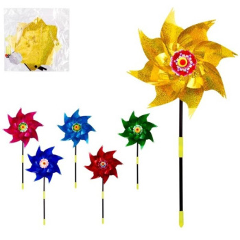 Ветерок, диаметр 24 см, палка 34 см, 6 цветов 