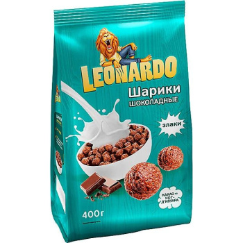 Готовый завтрак Leonardo, шоколадные шарики, 400г