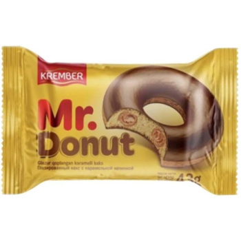 Кекс Krember Mr.Donut глазированный с карамельной начинкой, 43г