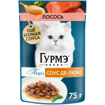 Корм влажный Гурмэ Перл для кошек Лосось в соусе, 75г