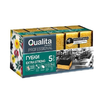 Губка для посуды Qualita EXTRA STRONG 5шт