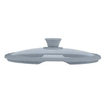 Крышка стеклянная с силиконовым ободом Белла, серая, 26см 