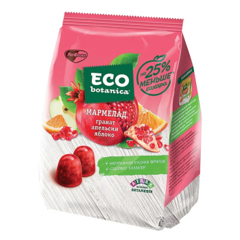 Мармелад Eco-botanica гранат апельсин яблоко с пониж содер сахара 150г