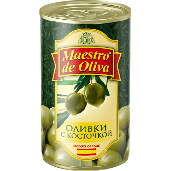 Оливки Maestro De Oliva с косточкой, 300г