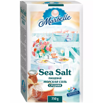 Соль Marbelle морская пищевая средняя, 750г