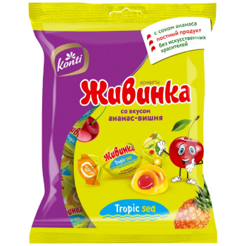Конфеты желейные, Живинка, вкус ананас-вишня, 250г