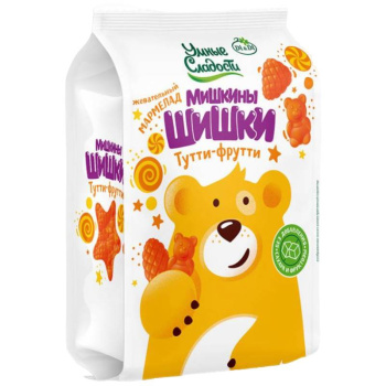 Мармелад жевательный Умные сладости Мишкины шишки со вкусом тутти-фрутти, 150г