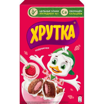 Готовый завтрак Хрутка, подушечки клубничные, 220г 