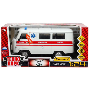 Машина металлическая UAZ УАЗ 452 СКОРАЯ, 18,5см, белая