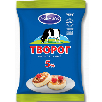 Творог Экомилк 5% БЗМЖ, 180г
