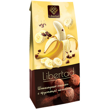 Шарики Libertad шоколадные с Хрустящей начинкой со вкусом Банана, 60г