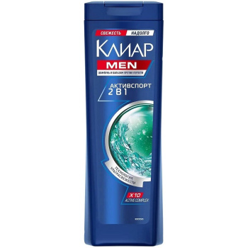 Шампунь Clear муж 400мл 2в1 Активспорт