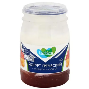 Йогурт греческий Lactica инжир-курага 3% БЗМЖ, 190г