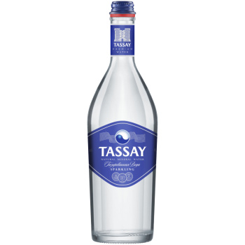Вода минеральная Tassay Премиум газированная в стеклянной бутылке, 0,75л