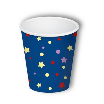 Стаканы бумажные Звёздочки и конфетти 6шт, 250мл