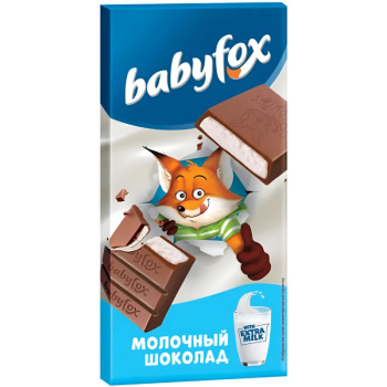 Шоколад молочный Babyfox тонкая плитка, 90г