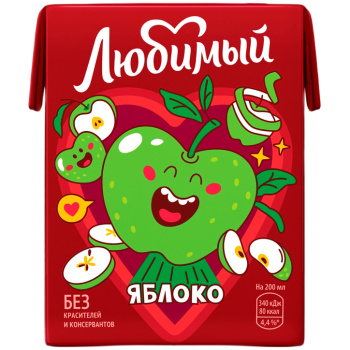 Напиток Любимый яблоко, 0,2л