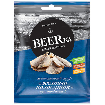 Рыбка сушеная Жёлтый полосатик, BEERKA, 50г