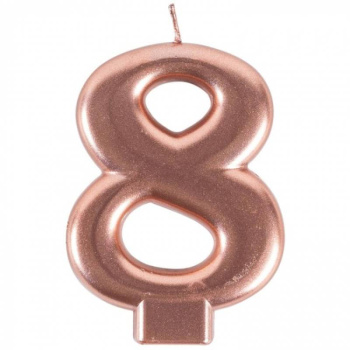 Свеча -цифра 8 Розовое золото 8см 1502-6122