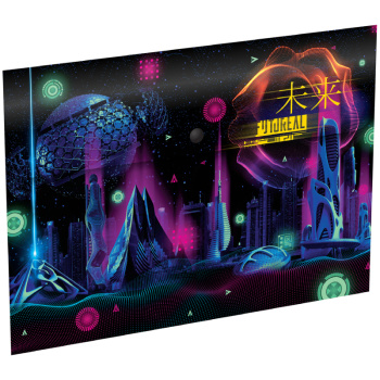 Папка-конверт на кнопке Berlingo Futureal 330мкм с рисунком