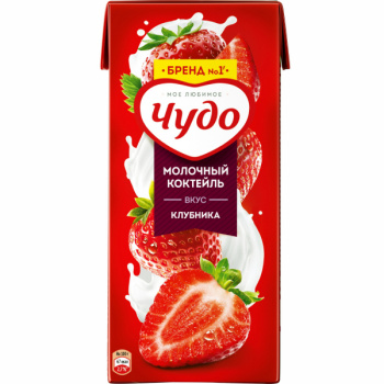 Коктейль Чудо молочное клубника 2% БЗМЖ, 960г