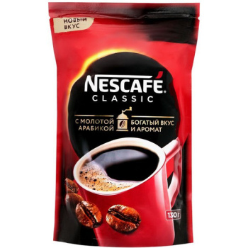 Кофе Нескафе Классик 130г с добавлением молотого